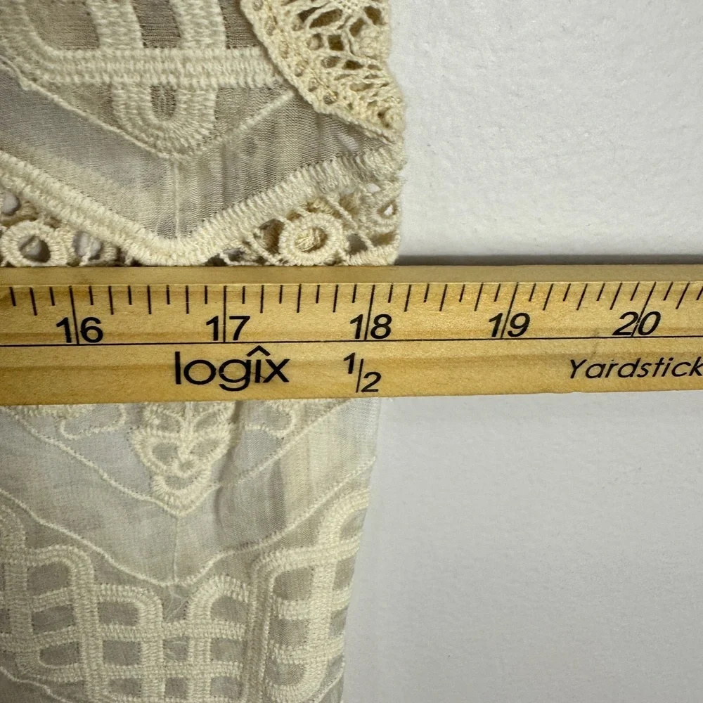 Glam Dress Small‎ Ivory Lace Sleeveless Crochet Lace Cottagecore Romantic Indie